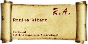 Rozina Albert névjegykártya