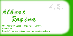 albert rozina business card